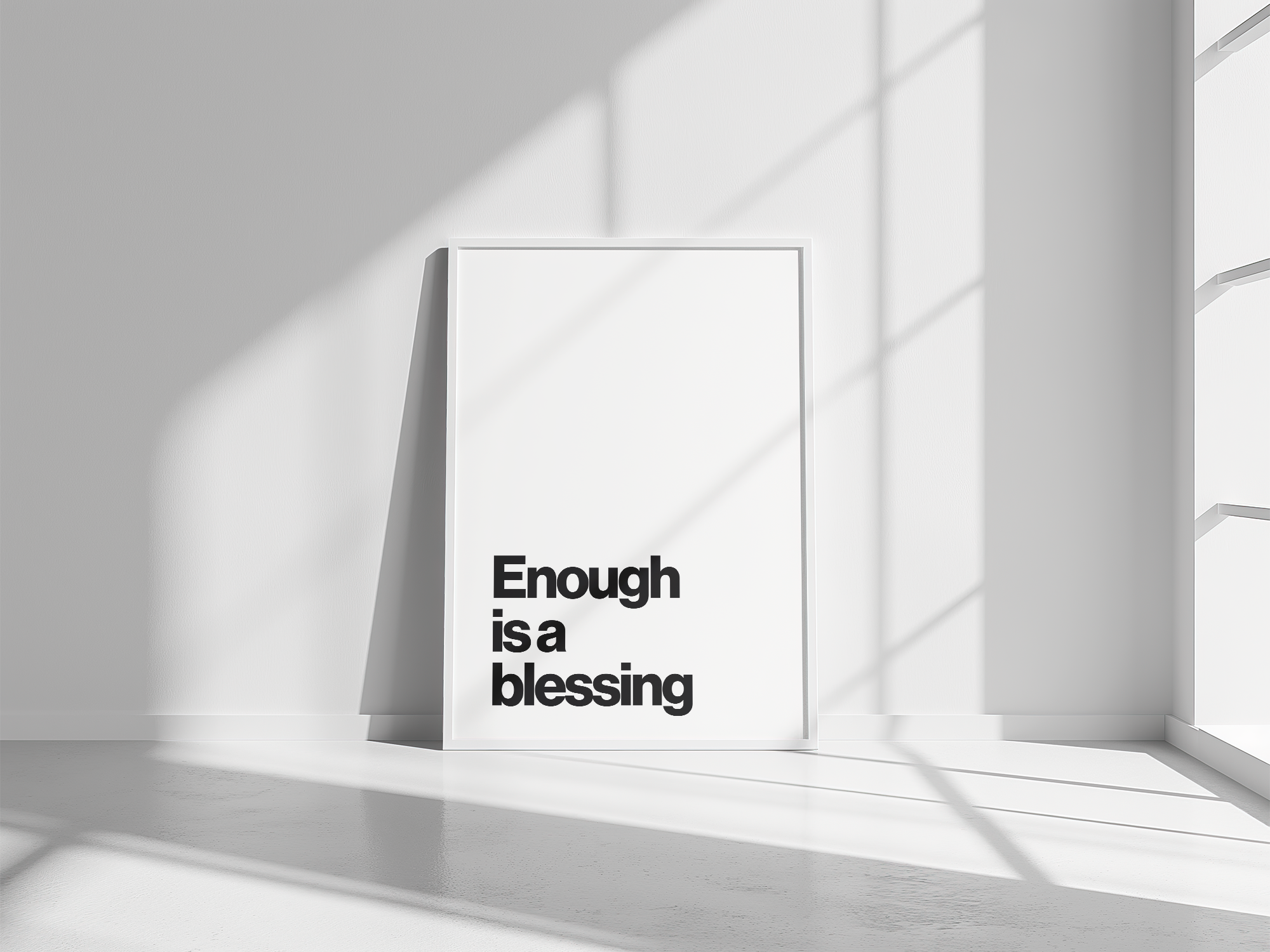 Enough Is a Blessing Gratitude Quote Print