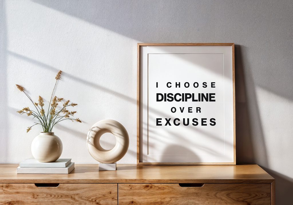 I Choose Discipline Over Excuses Positive Affirmation Print