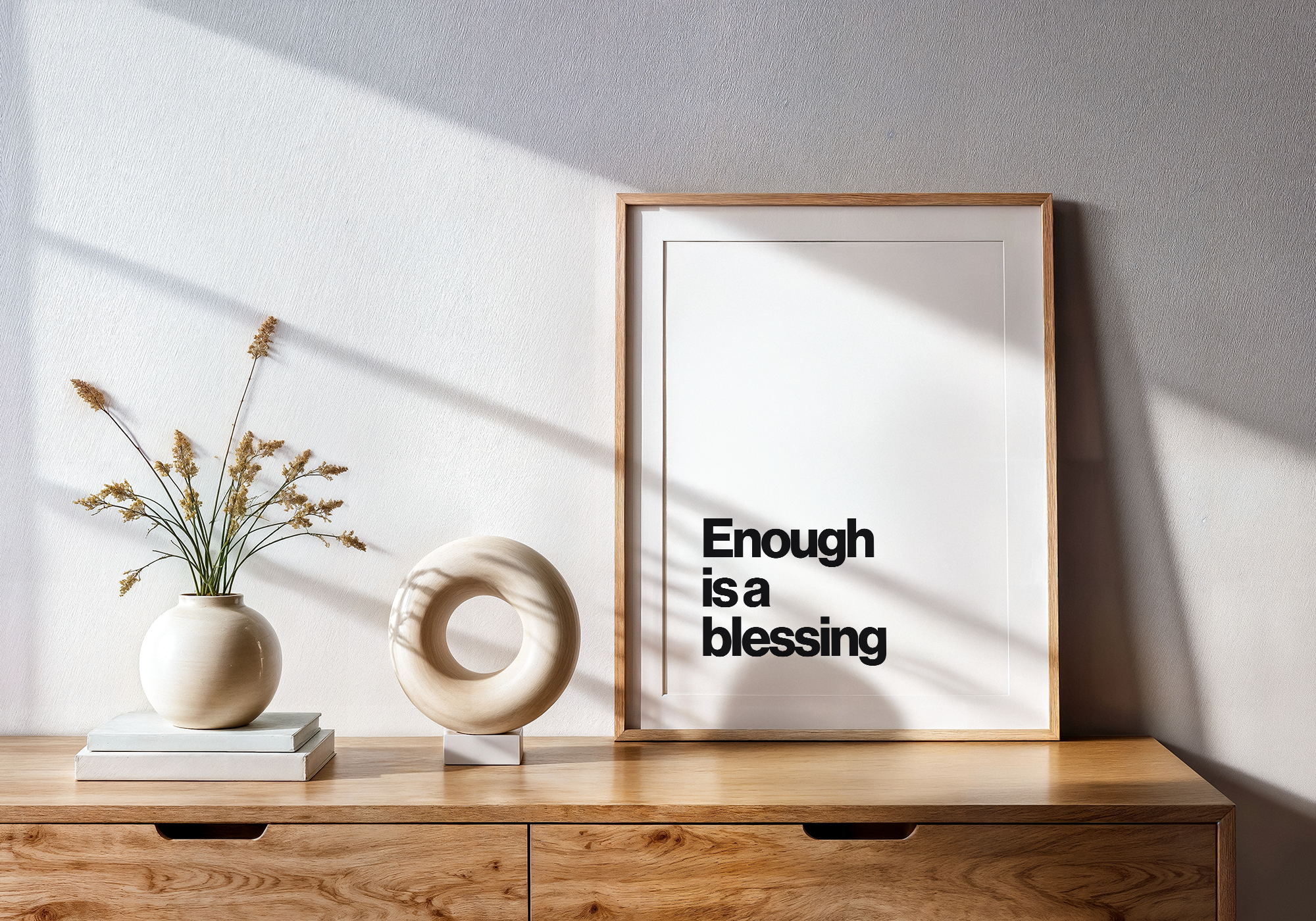 Enough Is a Blessing Gratitude Quote Print